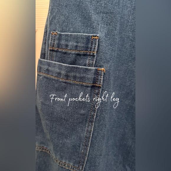 NWT Women’s Baggy Straight Wide Leg Boho Street Wear Jeans Blue Size 12 - Picture 2 of 11